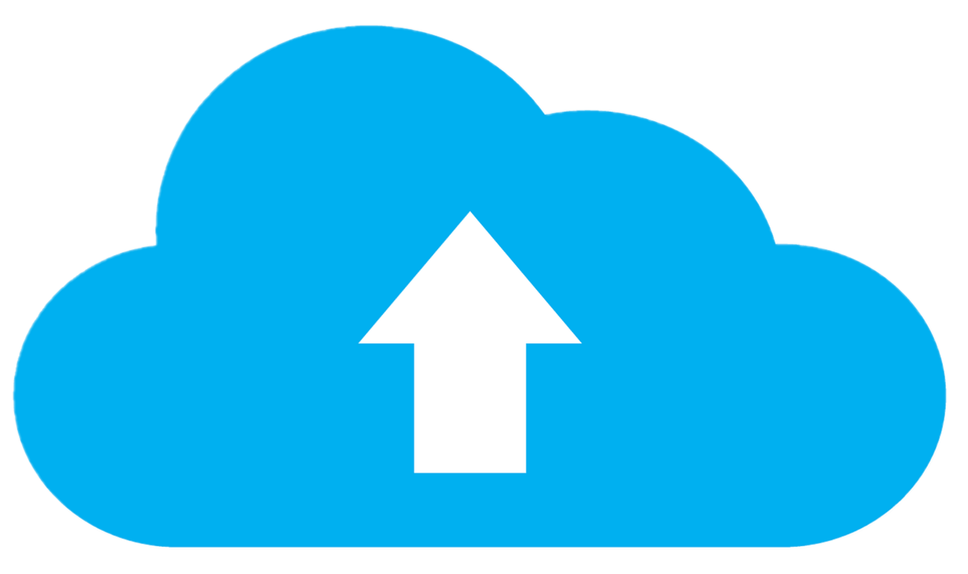cloud with upward pointing arrow